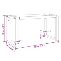 Berkfield Home Coffee Table Legs O-Frame 90x30x43 cm Steel in Black - Size: 90 x 30 x 43 cm - thumbnail 9