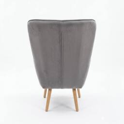 OAT Home Windsor Winged Back Occasional Bedroom Arm Chair in Charcoal - Size: 1 Seater - thumbnail 4