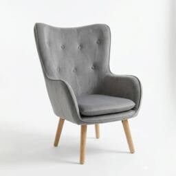 OAT Home Windsor Winged Back Occasional Bedroom Arm Chair in Charcoal - Size: 1 Seater - thumbnail 3