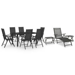 Berkfield Home 10 Piece Garden Dining Set Black & Anthracite - thumbnail 2