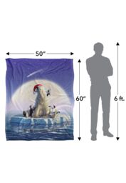 JQ Licensing Jlo Christmas Polar Bear & Penguins Silky Touch Super Soft Throw Blanket 152 X 127 cm in White - thumbnail 5