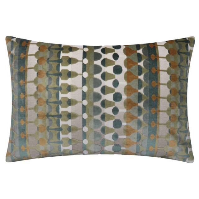 Furn Metro Abstract Velvet Rectangular Cushion in Green - Size: 40 cm x 60 cm - image 1