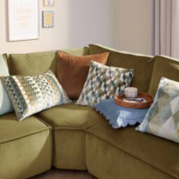 Furn Metro Abstract Velvet Rectangular Cushion in Green - Size: 40 cm x 60 cm - thumbnail 5