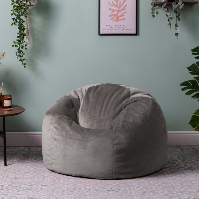 icon Kingston Classic Velvet Bean Bag Chair Ochre Yellow Bean Bags in Charcoal - image 1