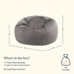icon Kingston Classic Velvet Bean Bag Chair Ochre Yellow Bean Bags in Charcoal - thumbnail 6