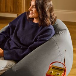 icon Kingston Classic Velvet Bean Bag, Charcoal Grey - thumbnail 8