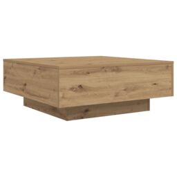 Berkfield Home Coffee Table with LED Lights Artisan Oak 80x80x31 cm in Brown - Size: 80 x 80 x 31 cm - thumbnail 5