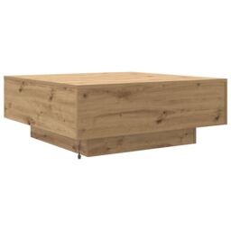 Berkfield Home Coffee Table with LED Lights Artisan Oak 80x80x31 cm in Brown - Size: 80 x 80 x 31 cm - thumbnail 8