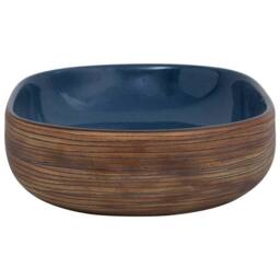 Berkfield Home Countertop Basin Brown & Blue Oval 59x40x14 cm Ceramic - Size: 59 x 40 x 14 cm - thumbnail 5