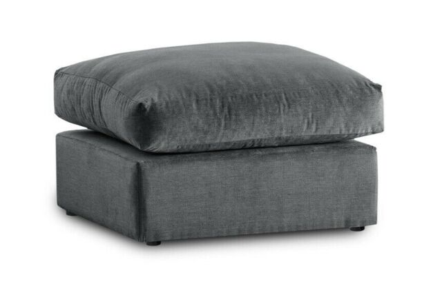 Furniture 786 Plush Fabric Footstool in Grey - image 1