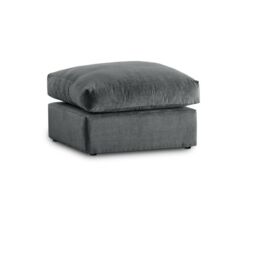 Furniture 786 Plush Fabric Footstool in Grey - thumbnail 2