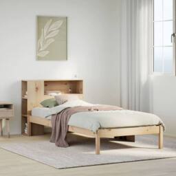 Berkfield Home Decorative Bookcase Bed without Mattress 75x190 cm Small Single S in Light Tan - thumbnail 2