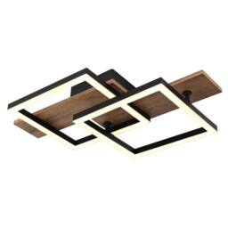 Netlighting Jeffry Integrated LED Semi Flush Ceiling Light Matt Black LED 3000K