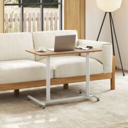 Costway Mobile Standing Desk C-Shaped Sit Stand Desk w/Adjustable Height in Natural - thumbnail 5