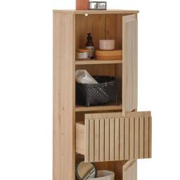 Cheshire Premium Haven 2 Door & 1 Drawer Brown Narrow Cabinet - thumbnail 9