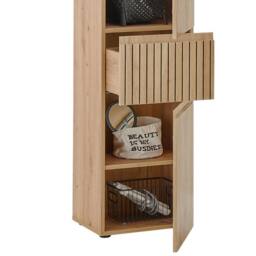 Cheshire Premium Haven 2 Door & 1 Drawer Brown Narrow Cabinet - thumbnail 8