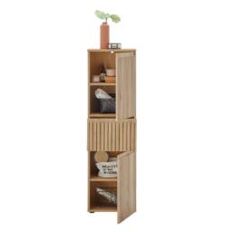 Cheshire Premium Haven 2 Door & 1 Drawer Brown Narrow Cabinet - thumbnail 2