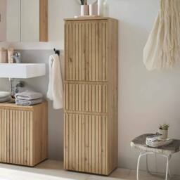 Cheshire Premium Haven 2 Door & 1 Drawer Brown Narrow Cabinet - thumbnail 3