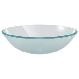 Berkfield Home Bathroom Sink with Tap & Push Drain Frosted Tempered Glass in Clear - thumbnail 7