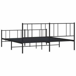 Berkfield Home Metal Bed Frame with Headboard & Footboard Black 193x203 cm - thumbnail 8