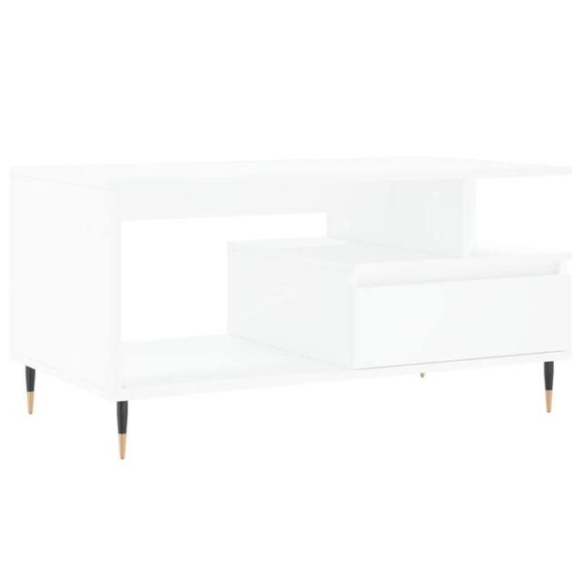 Berkfield Home Coffee Table White 90x49x45 cm Engineered Wood - Size: 90 x 49 x 45 cm - image 1