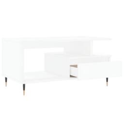 Berkfield Home Coffee Table White 90x49x45 cm Engineered Wood - Size: 90 x 49 x 45 cm - thumbnail 6