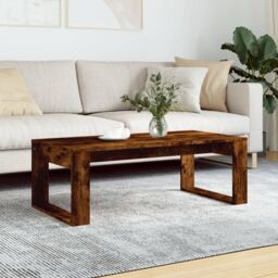 Berkfield Home Coffee Table Smoked Oak 102x50x35 cm Engineered Wood in Brown - Size: 102 x 50 x 35 cm