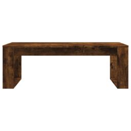 Berkfield Home Coffee Table Smoked Oak 102x50x35 cm Engineered Wood in Brown - Size: 102 x 50 x 35 cm - thumbnail 4