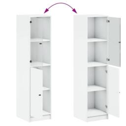 Berkfield Home Highboard with Glass Door White 35x37x142 cm - Size: 35 x 37 x 142 cm - thumbnail 9