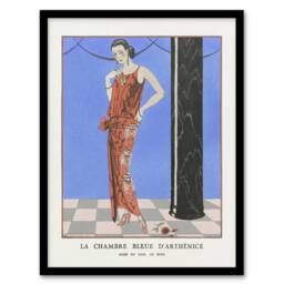 Artery8 Blue Room of Arthenice Fashion Barbier Vintage Framed Wall Art Print - Size: A4 - thumbnail 1