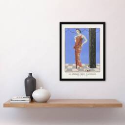 Artery8 Blue Room of Arthenice Fashion Barbier Vintage Framed Wall Art Print - Size: A4 - thumbnail 4