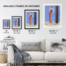 Artery8 Blue Room of Arthenice Fashion Barbier Vintage Framed Wall Art Print - Size: A4 - thumbnail 3