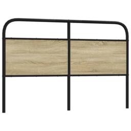 Berkfield Home Headboard Sonoma Oak 160 cm Steel & Engineered Wood in Light Oak - thumbnail 2