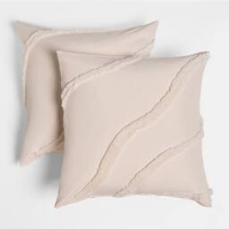 OHS 2 x Tufted Contour Cushion Cover Luxury Modern in Ivory - Size: 45 cm x 45 cm - thumbnail 3