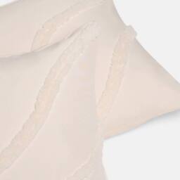 OHS 2 x Tufted Contour Cushion Cover Luxury Modern in Ivory - Size: 45 cm x 45 cm - thumbnail 4