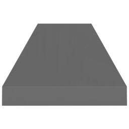 Berkfield Home Floating Wall Shelves 2 pcs High Gloss Grey 90x23.5x3.8 cm MDF - thumbnail 5