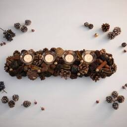 Garden Greatness Pinecone Foliage Tealight Holder in Teal - Size: 1 Pack - thumbnail 2