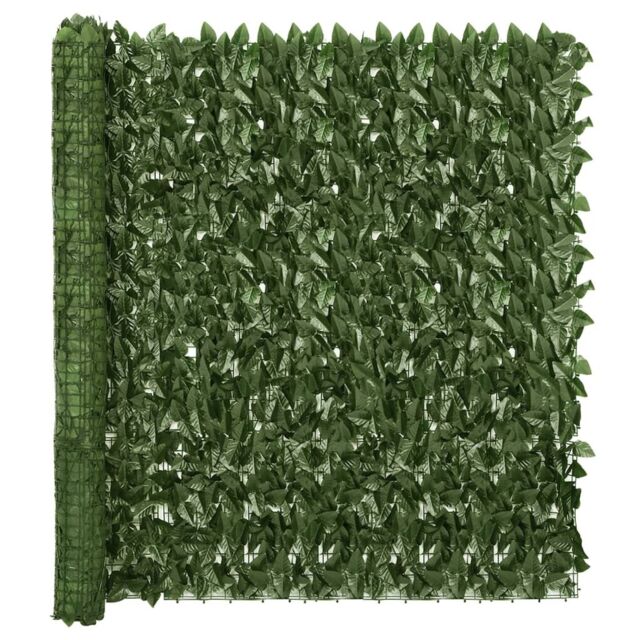Berkfield Home Balcony Screen with Dark Green Leaves 500x150 cm - image 1