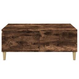 Berkfield Home Coffee Table Smoked Oak 90x50x36.5 cm Engineered Wood in Brown - thumbnail 7