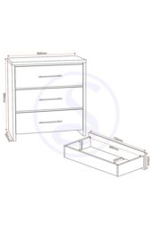 Seconique Seville 3 Drawer Chest in White - thumbnail 6