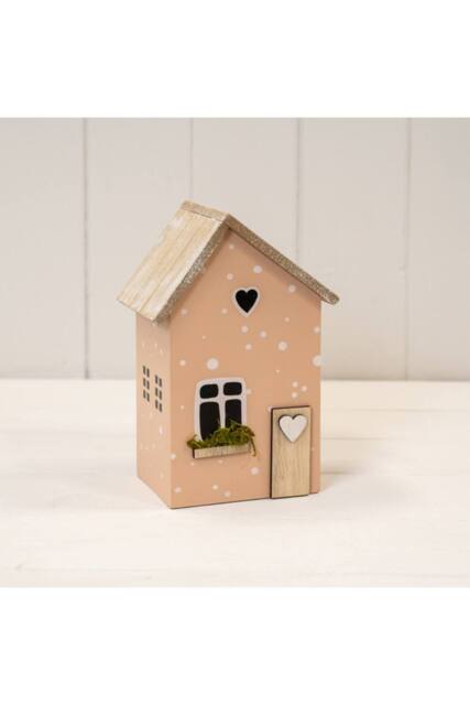KDMD Pink Wooden House Decoration - image 1