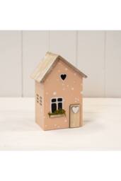 KDMD Pink Wooden House Decoration - thumbnail 1