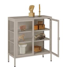 tectake Metal Display Case Baker in Taupe - thumbnail 3