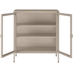 tectake Metal Display Case Baker in Taupe - thumbnail 5