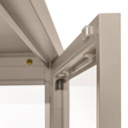 tectake Metal Display Case Baker in Taupe - thumbnail 4