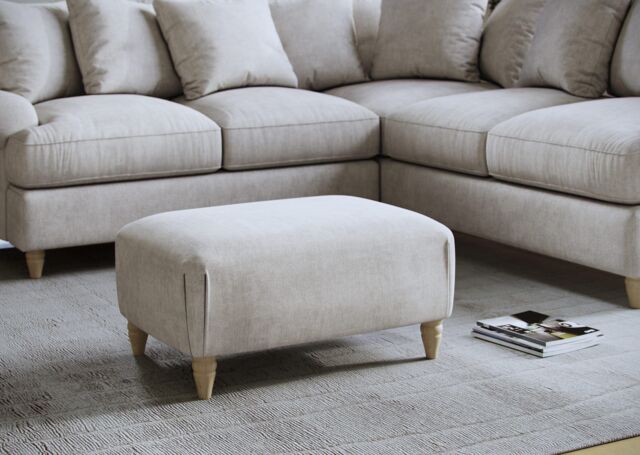 The Great Sofa Company Beatrice Footstool Faro Linen in Beige