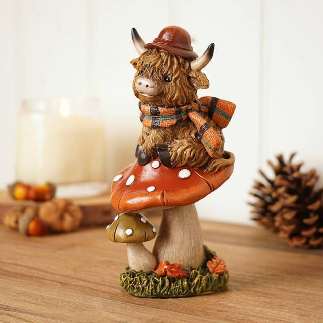 Country Living Highland Cow on Mushroom - image 1