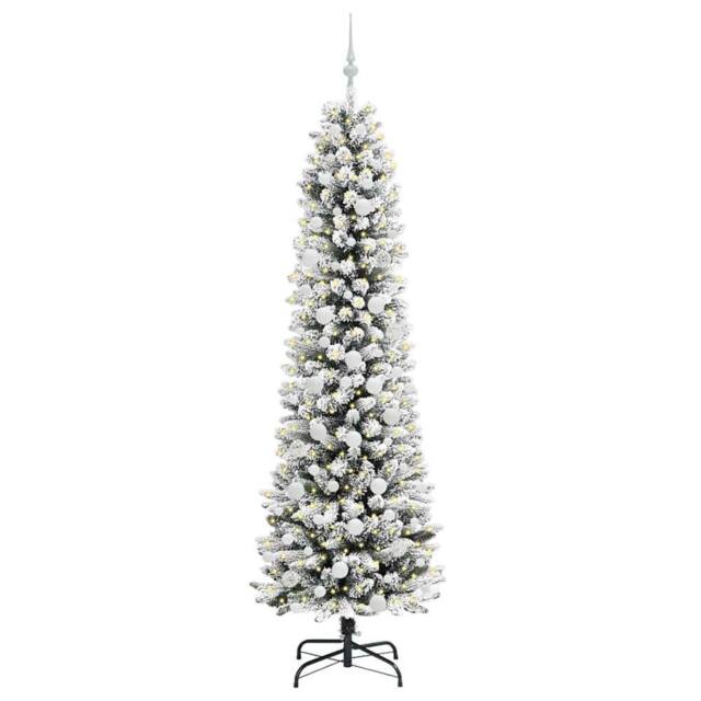 Berkfield Home Stunning Artificial Christmas Tree with 300 LEDs Green & white - image 1