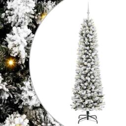 Berkfield Home Stunning Artificial Christmas Tree with 300 LEDs Green & white - thumbnail 3