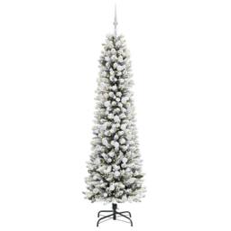 Berkfield Home Stunning Artificial Christmas Tree with 300 LEDs Green & white - thumbnail 1